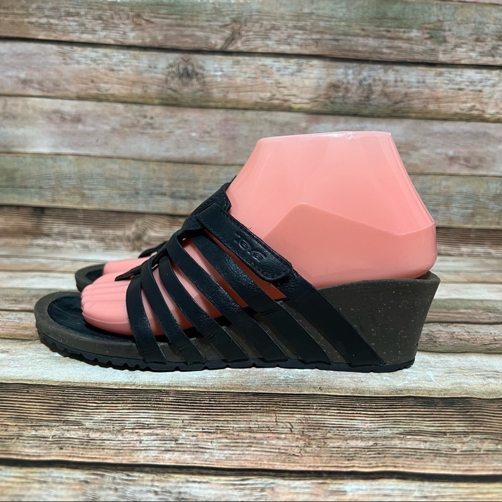 Teva Black Wedge Sandals